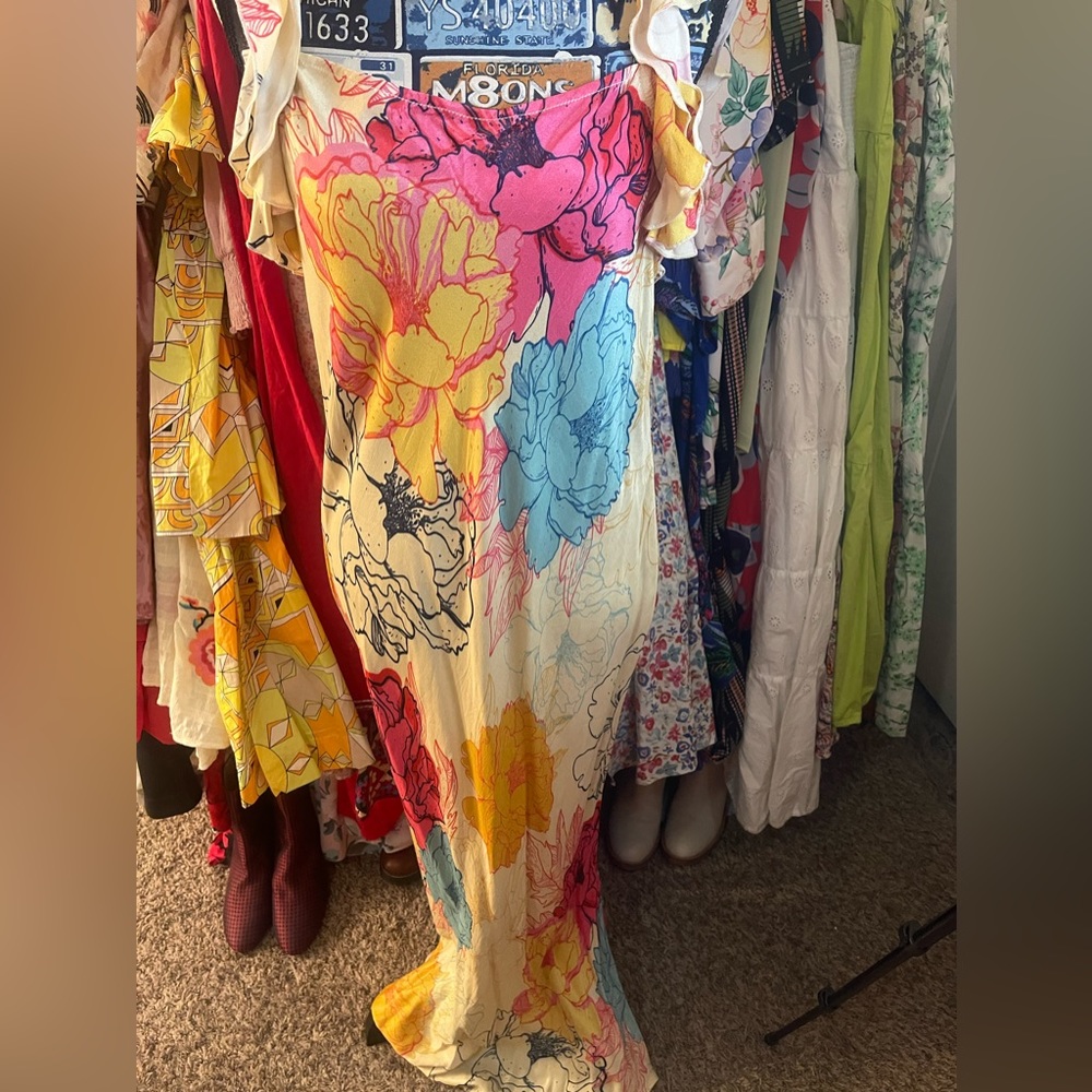 Ruffled Floral Maxi Dress